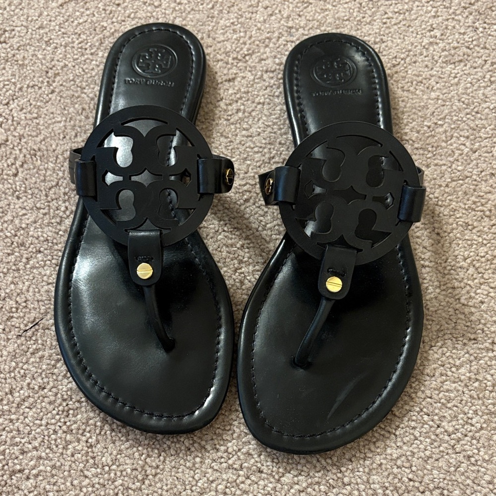 Tory Burch Black Logo Sandals size 8